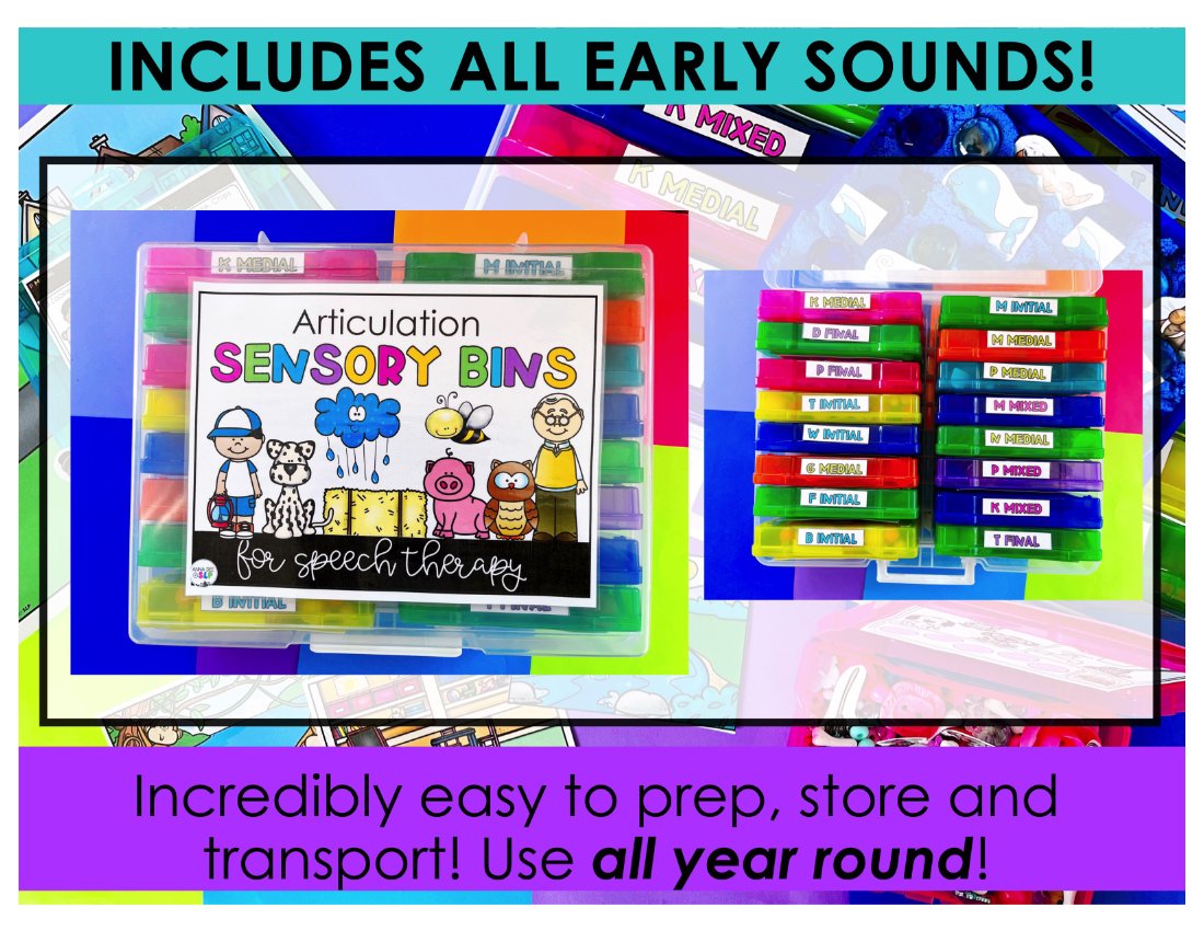 Early Sounds Articulation Sensory Bins for speech therapy preview page 8