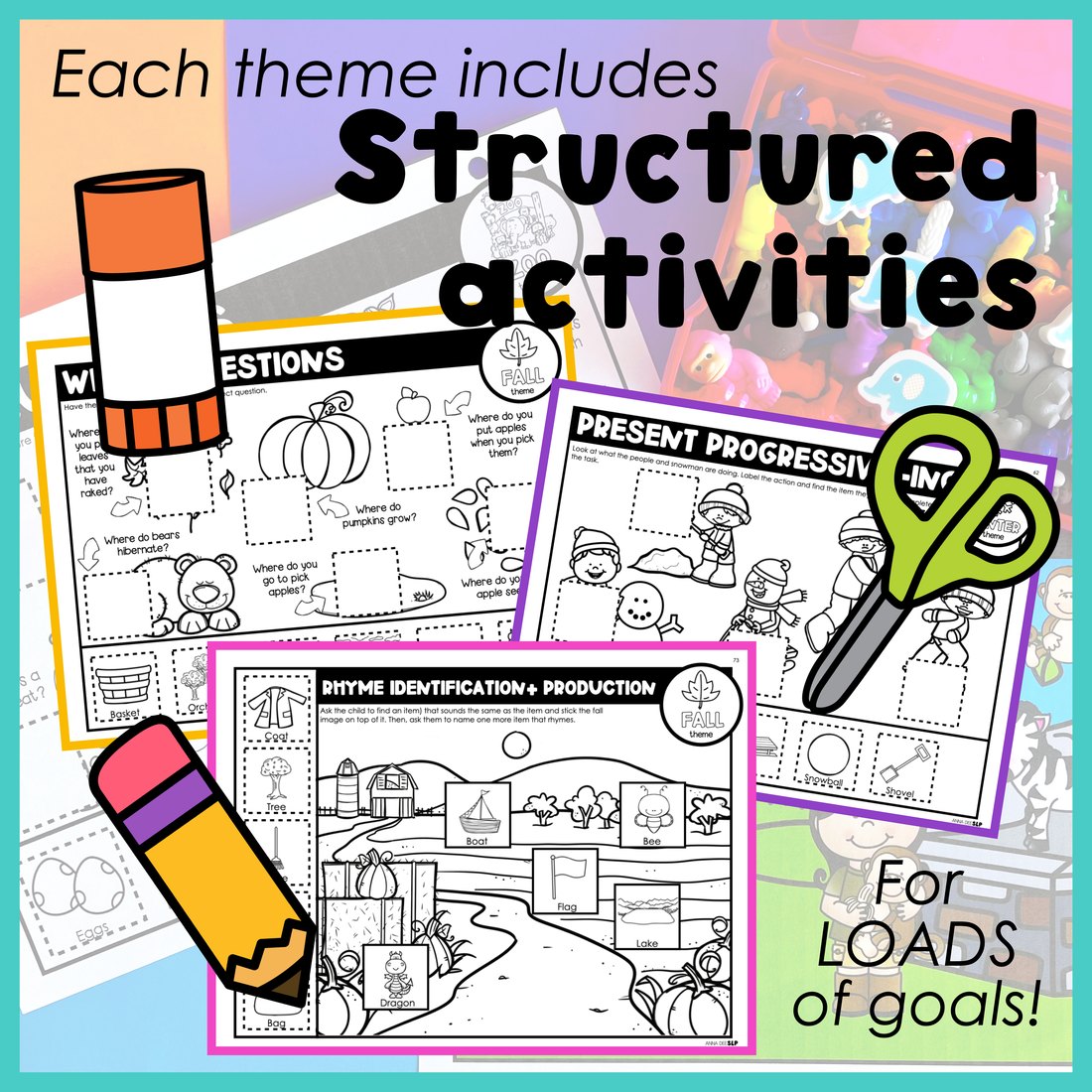 Themed Activities and Worksheets Bundle for speech therapy – image 2