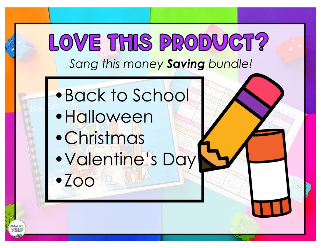 Zoo Interactive Book for speech therapy preview page 5