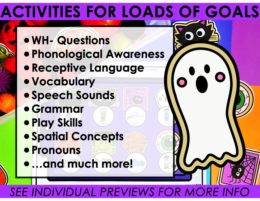 Halloween Activities Bundle for speech therapy preview page 5