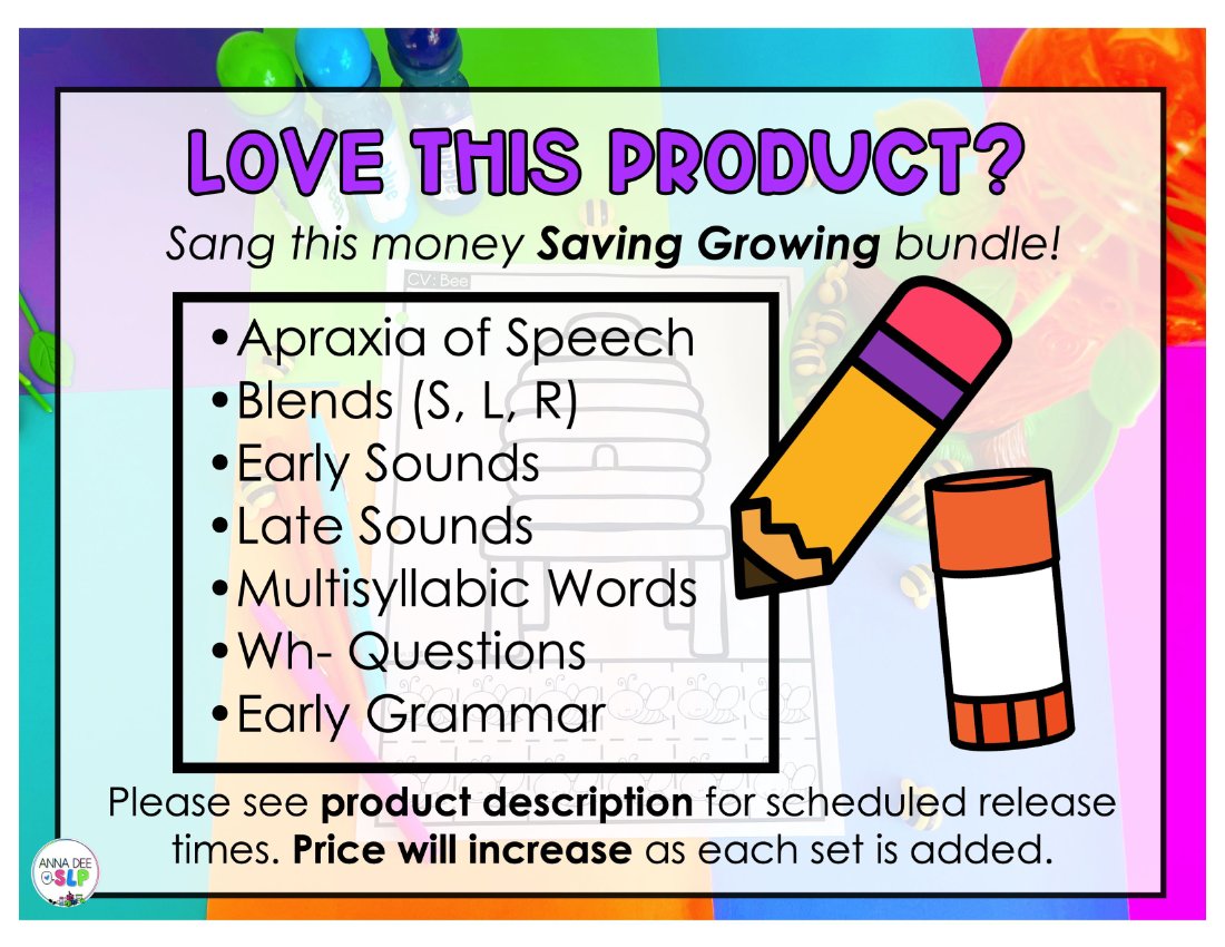 Craft Sheets Growing Bundle for speech therapy preview page 7