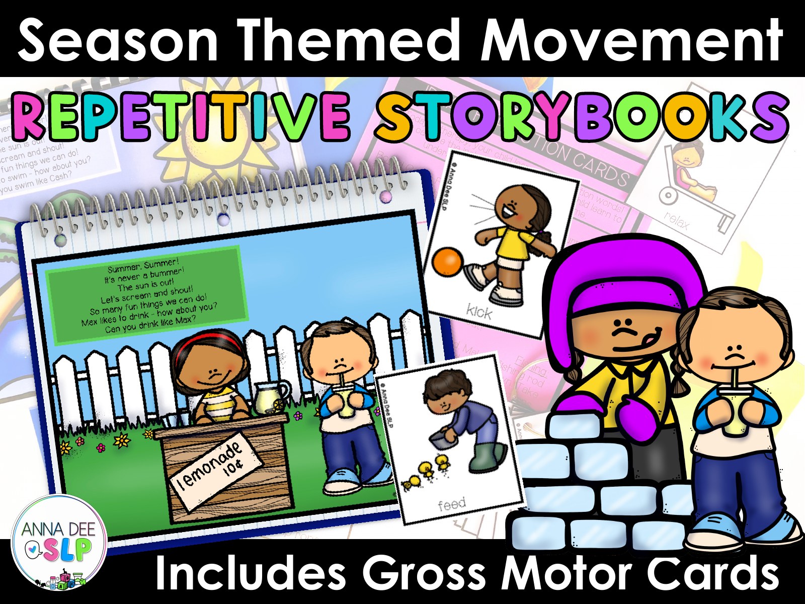 Repetitive Seasonal Books Bundle for speech therapy preview page 1