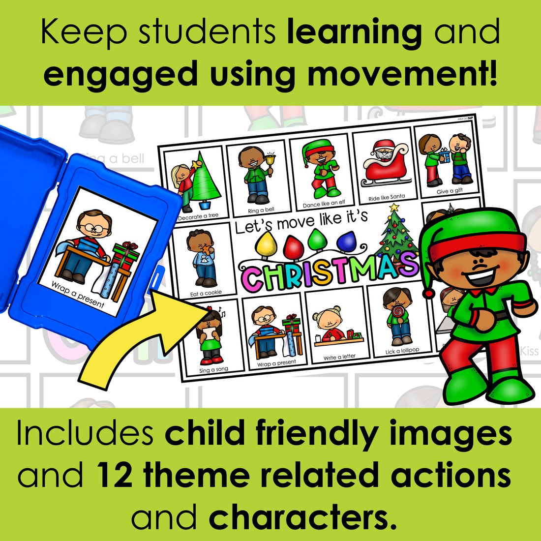Christmas movement cards for speech therapy – image 3