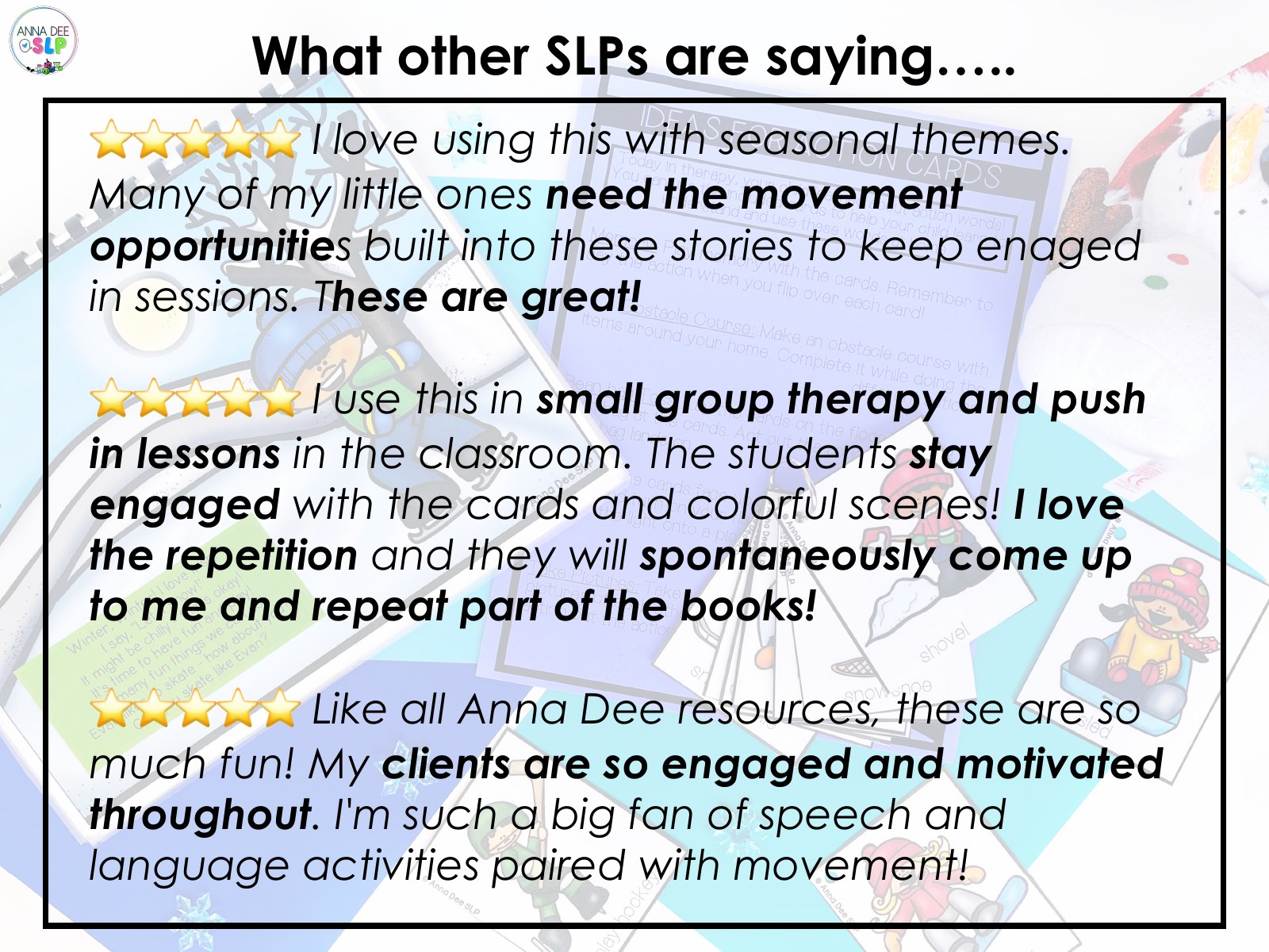 Winter Repetitive Gross Motor Story Book for speech therapy preview page 5