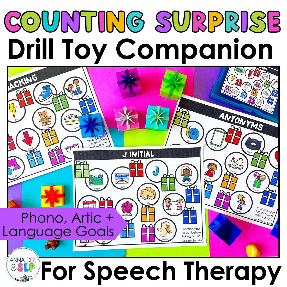 Counting Surprise Drill Toy Companion for speech therapy