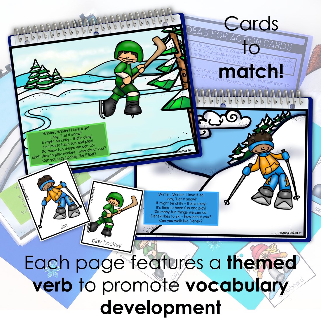 Winter Repetitive Gross Motor Story Book for speech therapy – image 2