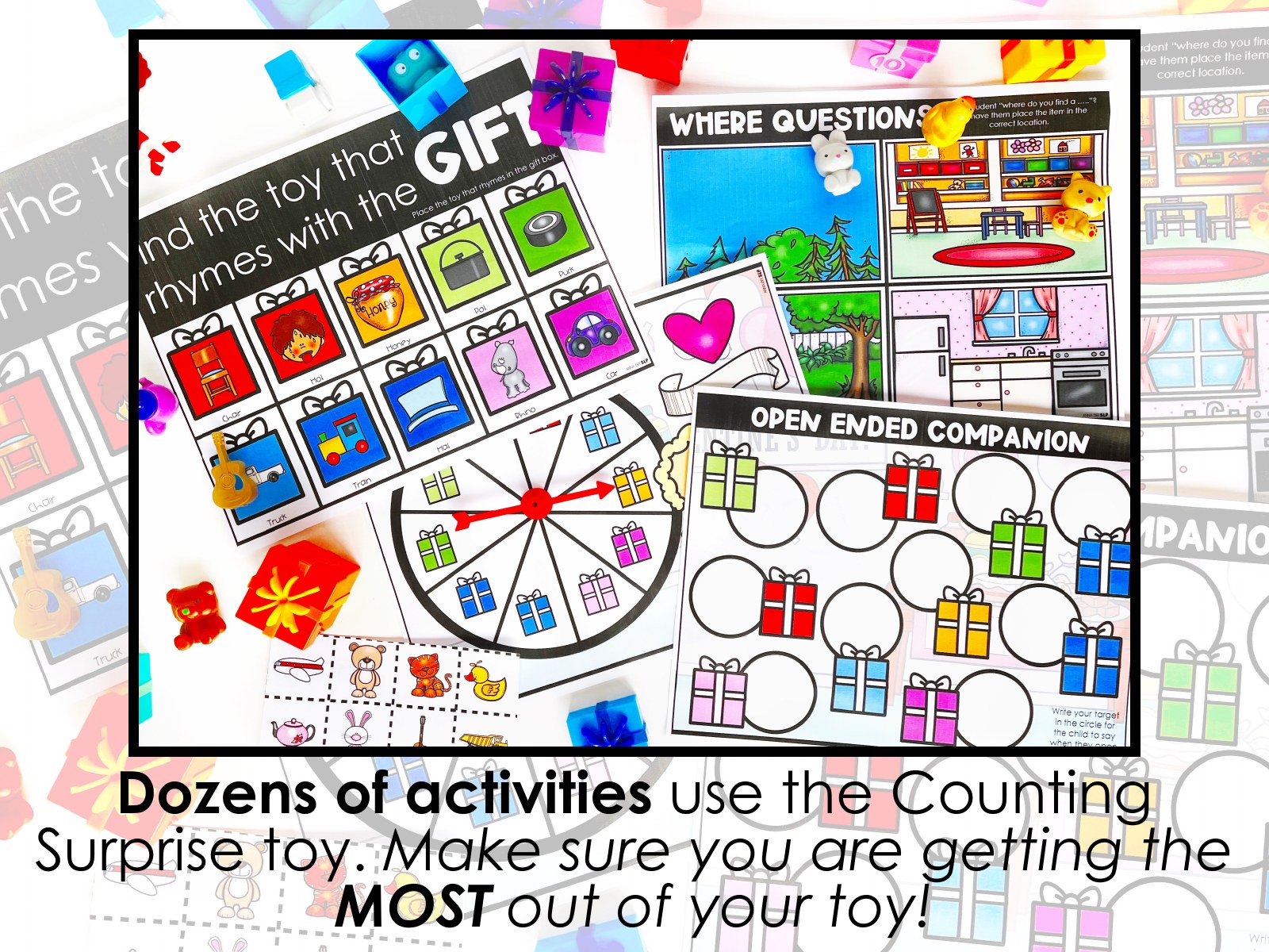 Counting Surprise Presents Toy Companion for speech therapy preview page 1