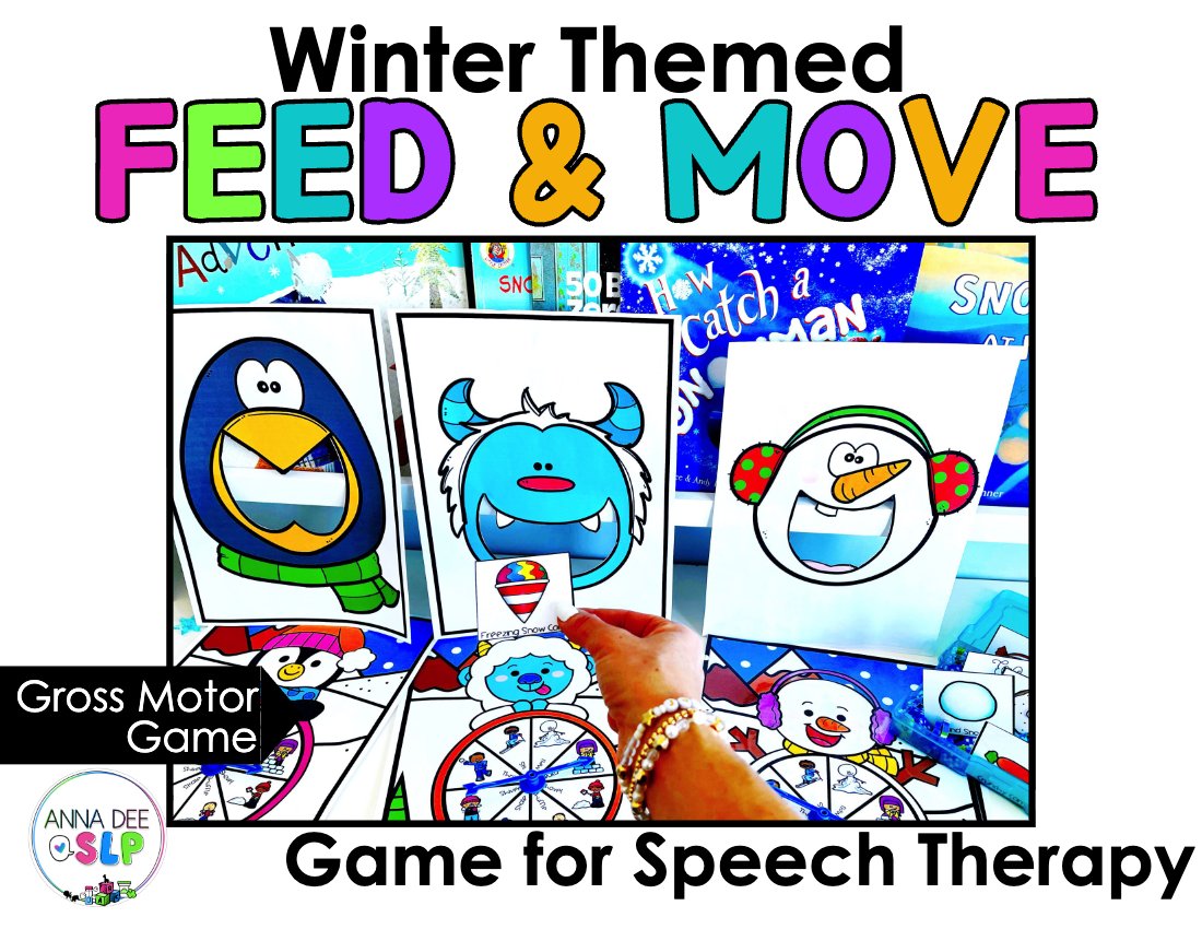 Winter Interactive Feeding Game for speech therapy preview page 1