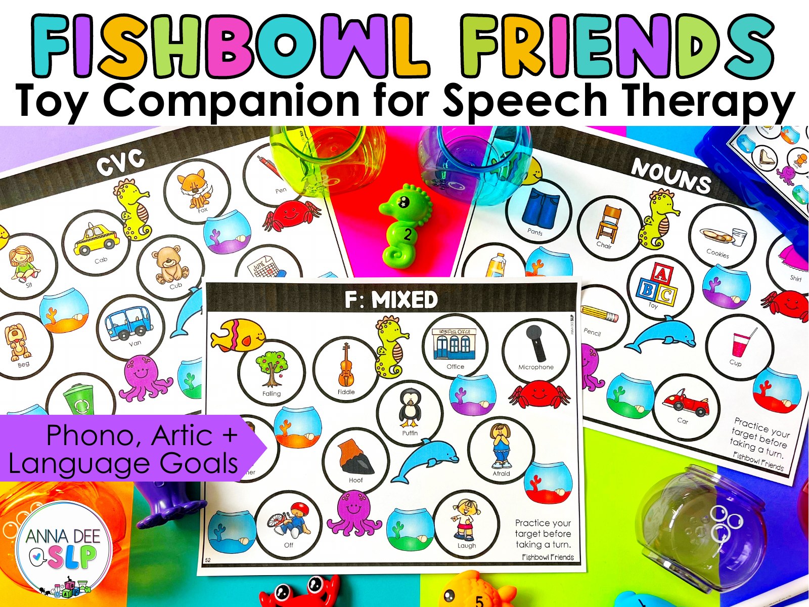 Fishbowl Friends Toy Companion for speech therapy preview page 1