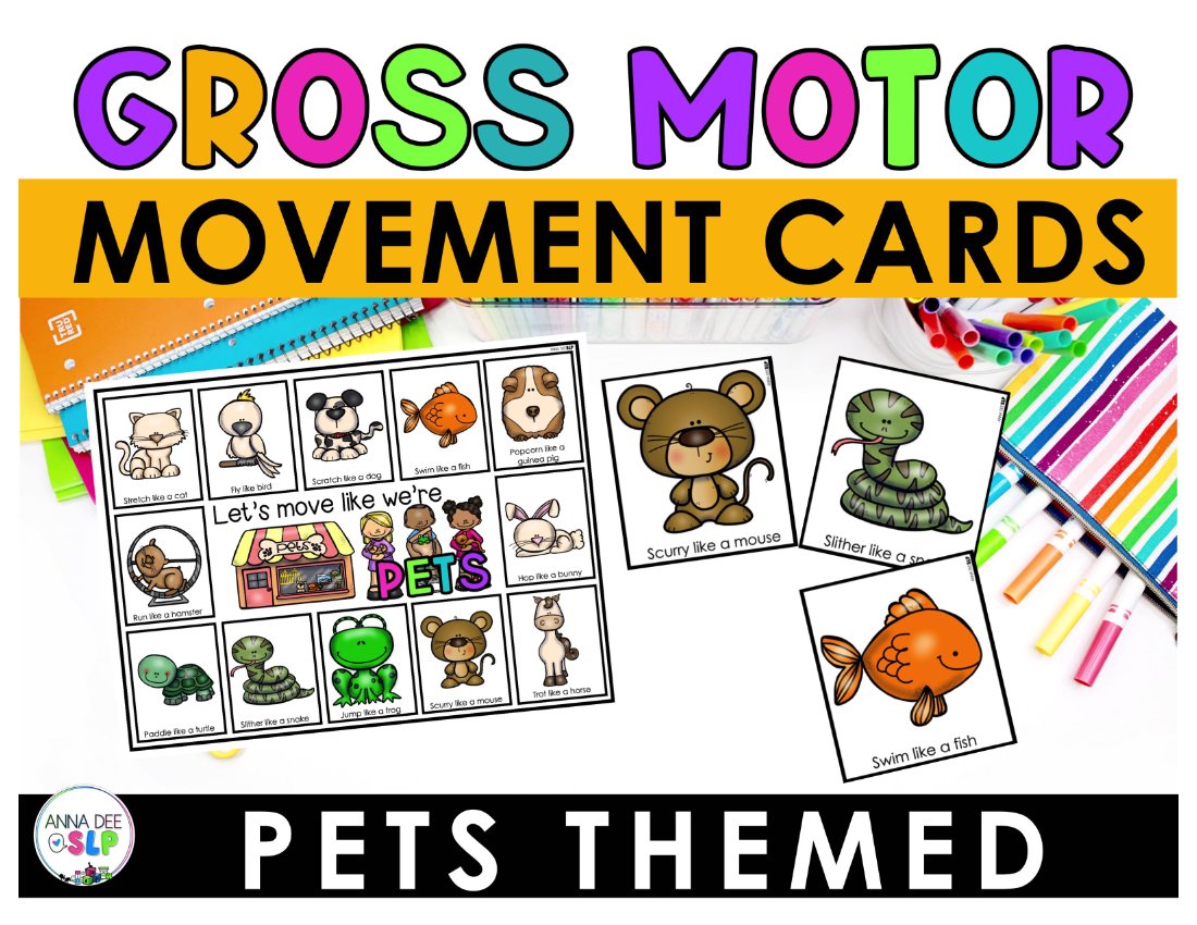Pet movement cards for speech therapy preview page 1
