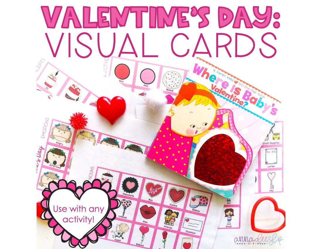 Valentine's Day Visual Supports for speech therapy preview page 1