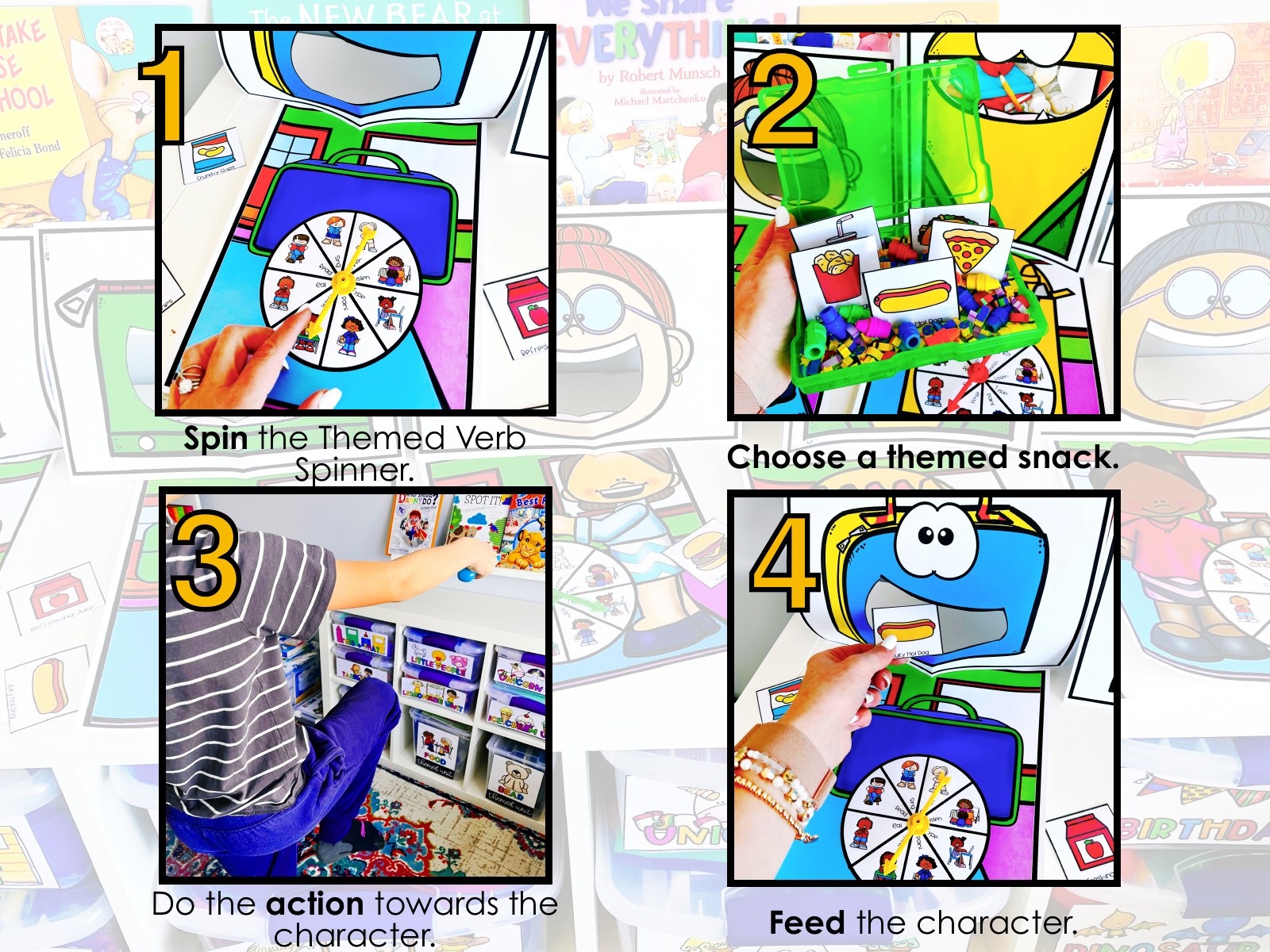 Back to School Interactive Feeding Game for speech therapy preview page 2