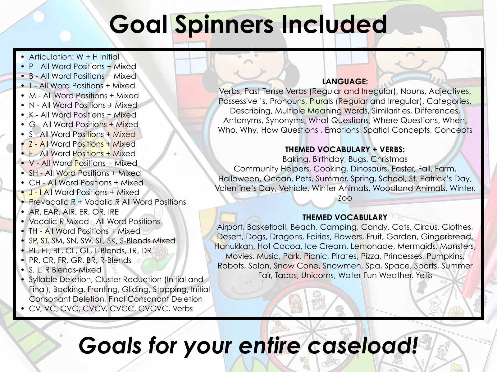 Spinner Crafts for speech therapy preview page 7
