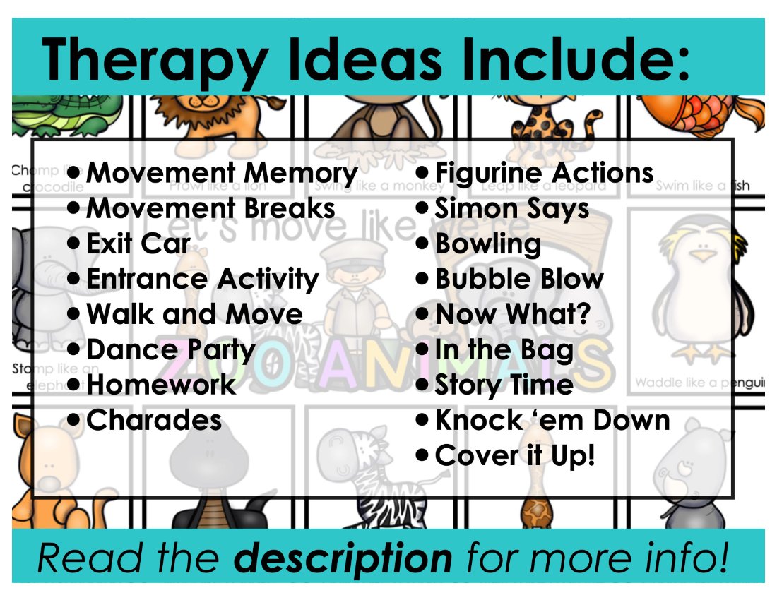 Pet movement cards for speech therapy preview page 4