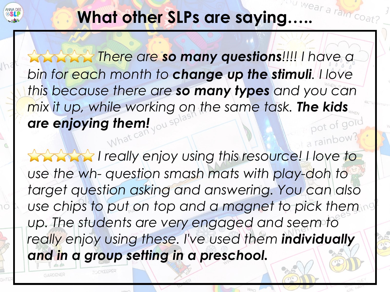 WH Questions and PlayDough Bundle for speech therapy preview page 5