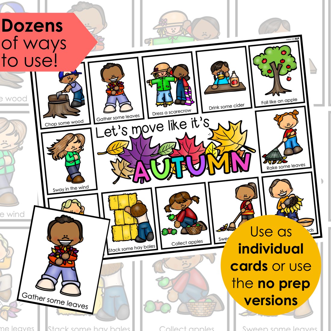 Fall movement cards for speech therapy – image 2