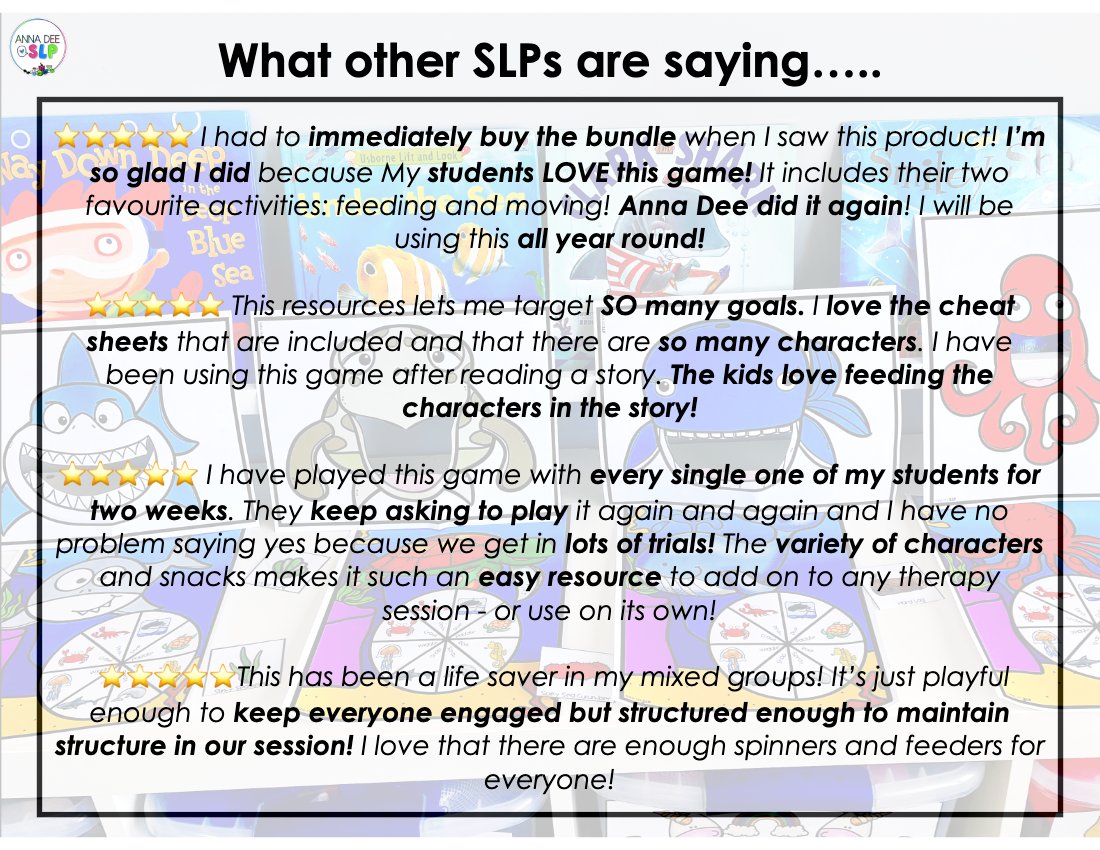 Ocean Interactive Feeding Game for speech therapy preview page 7
