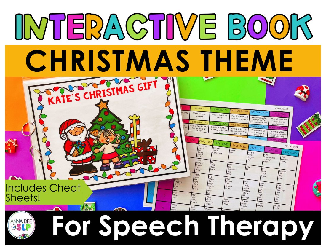 Christmas Interactive Book for speech therapy preview page 1