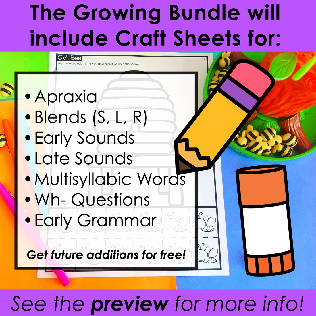 Craft Sheets Growing Bundle for speech therapy – image 4