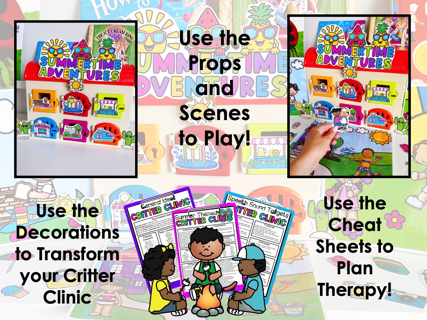 Critter Clinic Summer Bundle for speech therapy preview page 1