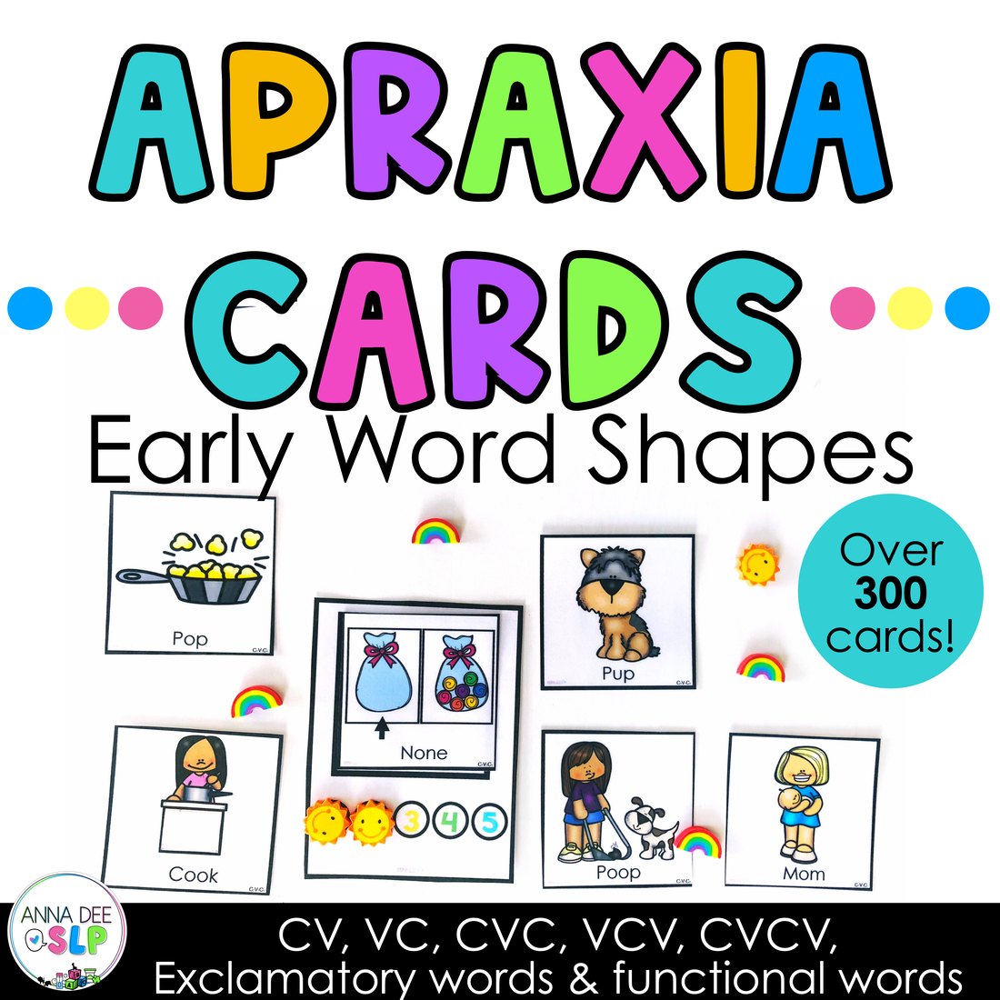 Apraxia Early Word Shapes Drill Cards for speech therapy