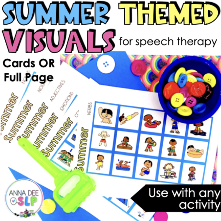 Summer Visual Supports for speech therapy