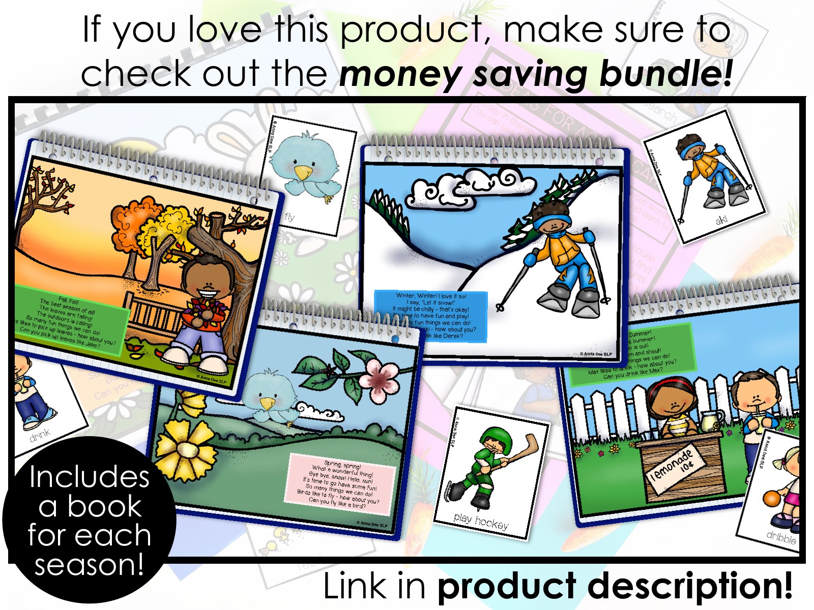 Spring Repetitive Gross Motor Story Book for speech therapy preview page 6