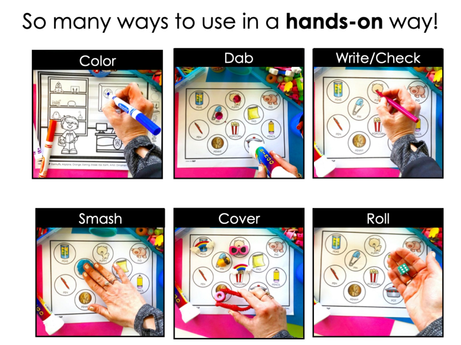 Playdough Worksheets and Sound Loaded Scenes for speech therapy preview page 4