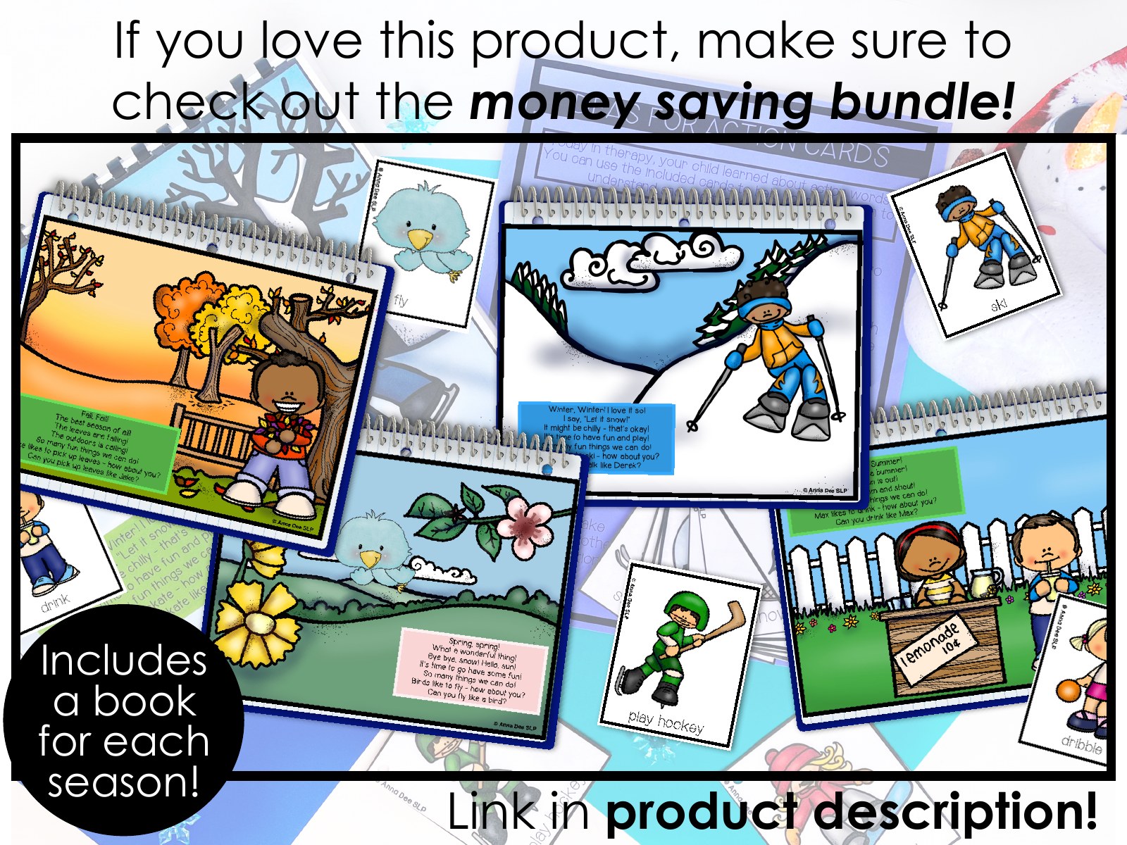 Winter Repetitive Gross Motor Story Book for speech therapy preview page 6