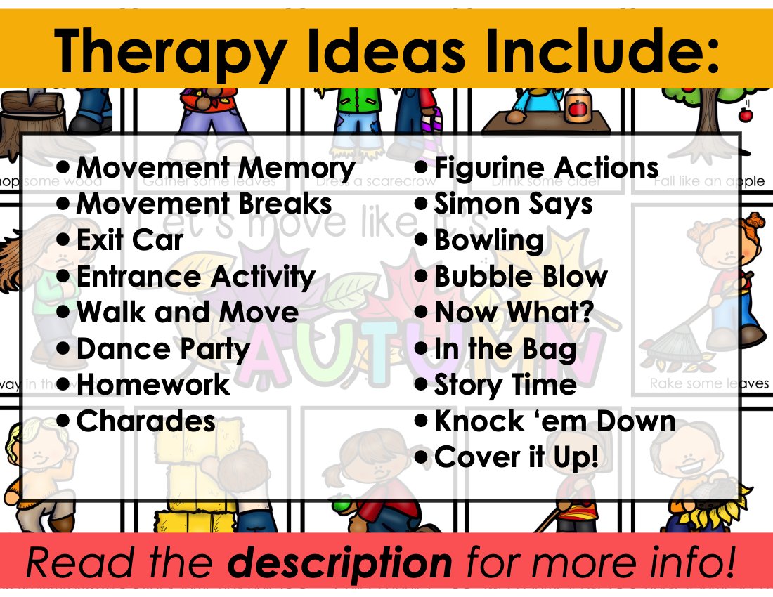 Fall movement cards for speech therapy preview page 4