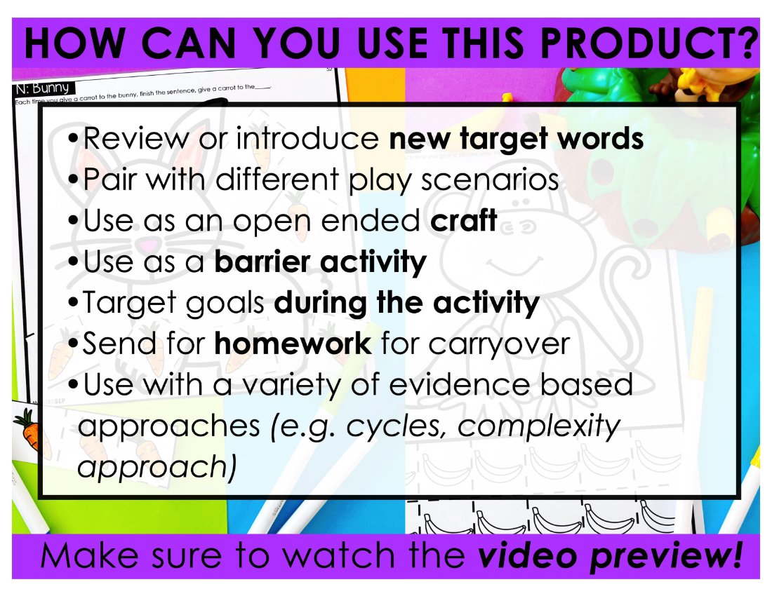 Early Sounds Craft Sheets for speech therapy preview page 8