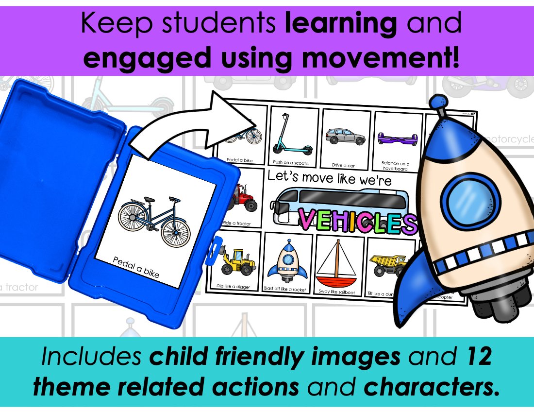 Vehicle movement cards for speech therapy preview page 3