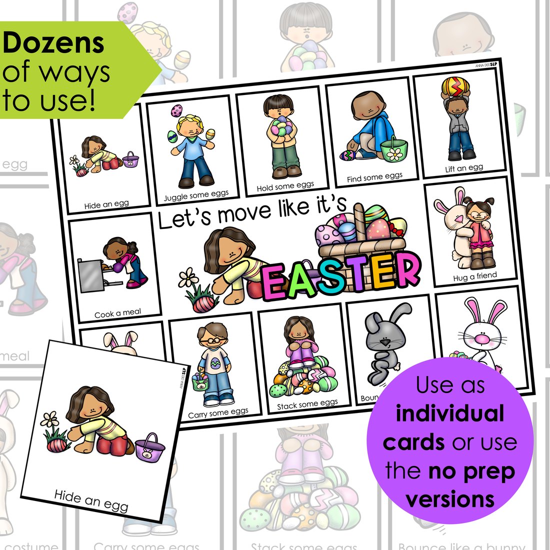 Easter movement cards for speech therapy – image 2