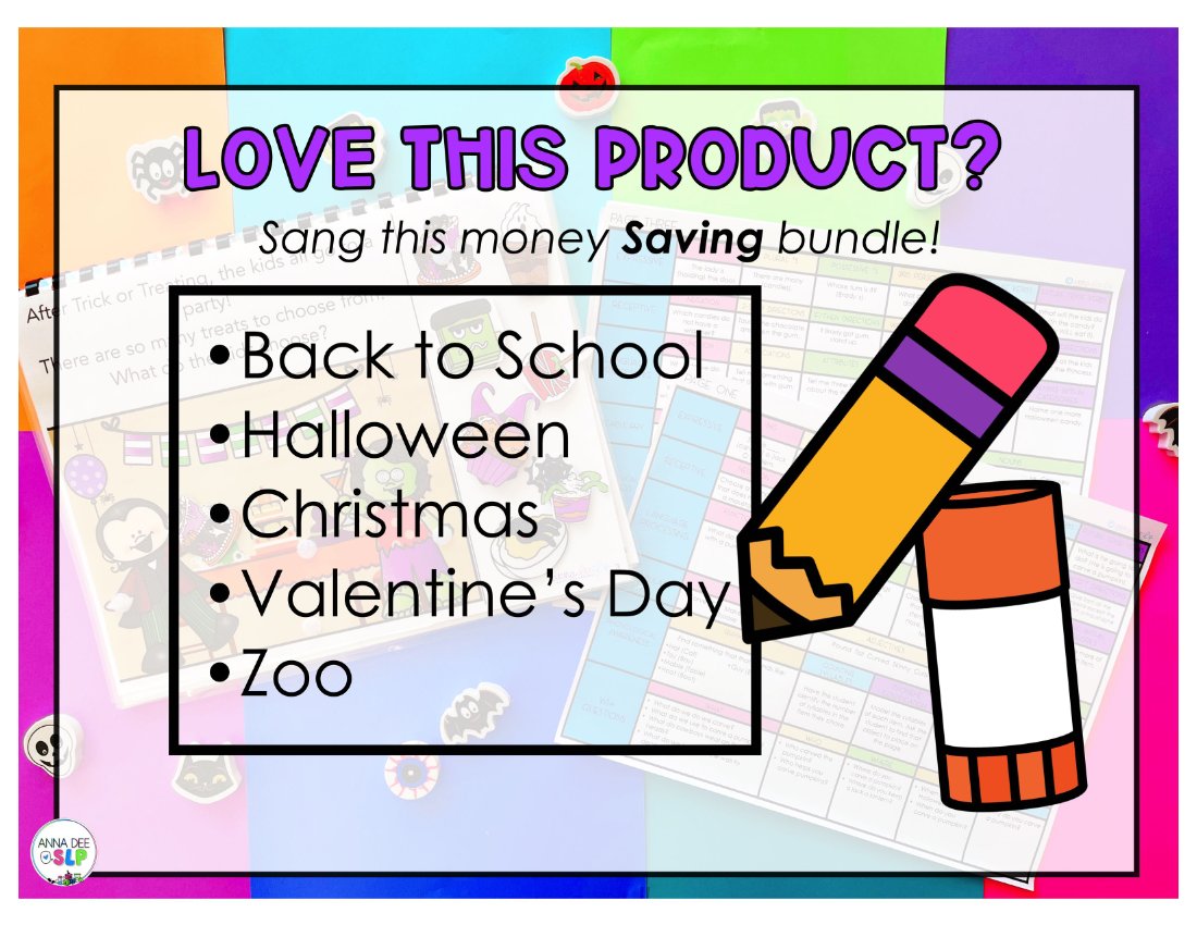 Halloween Interactive Book for speech therapy preview page 5