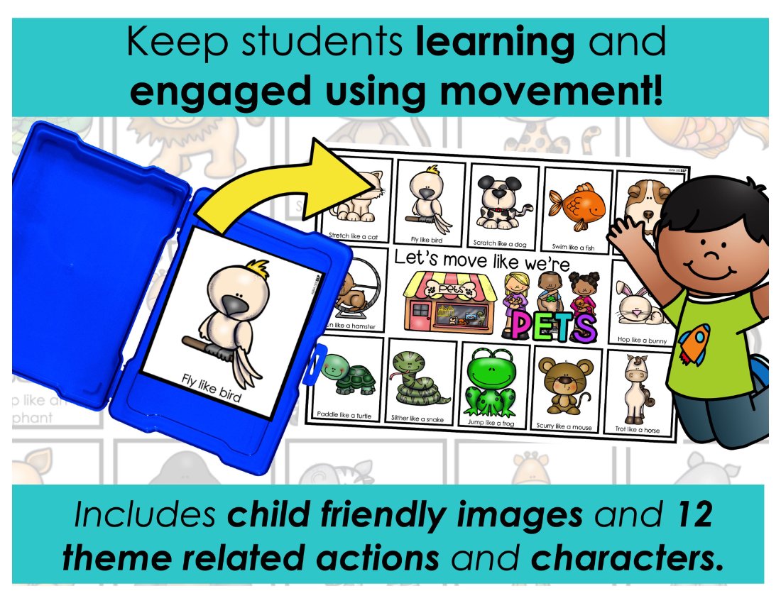 Pet movement cards for speech therapy preview page 3