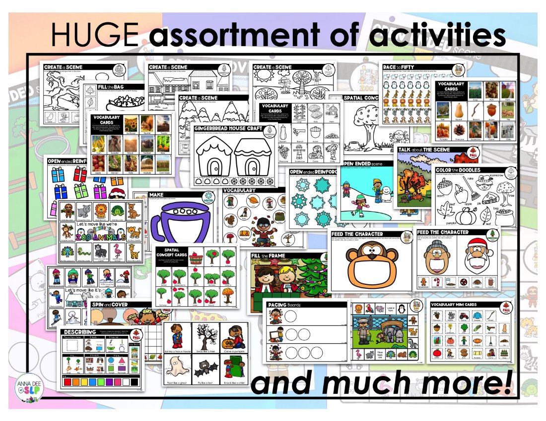 Themed Activities and Worksheets Bundle for speech therapy preview page 3