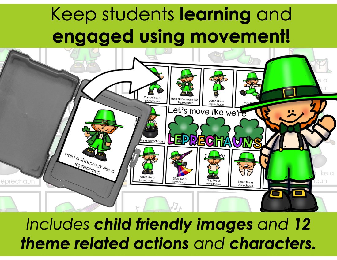 St. Patrick's Day movement cards for speech therapy preview page 3