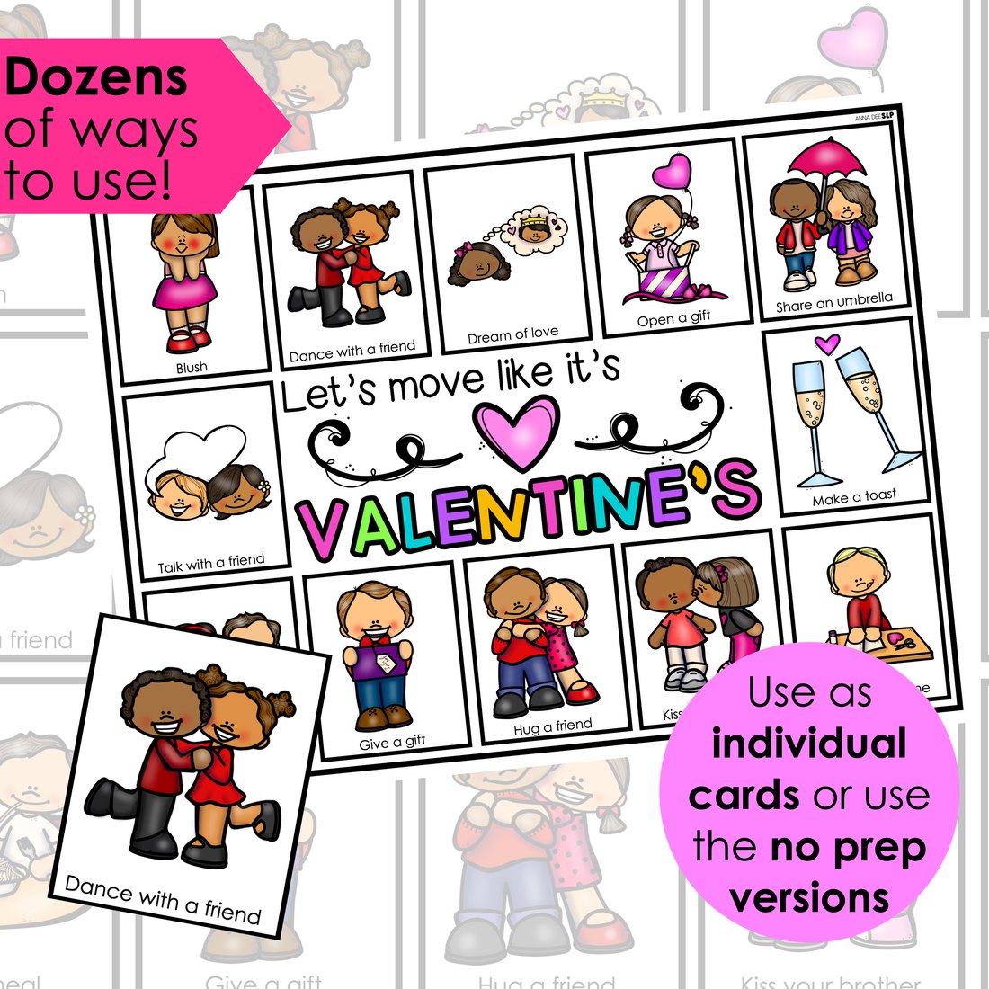 Valentine's Day movement cards for speech therapy – image 2