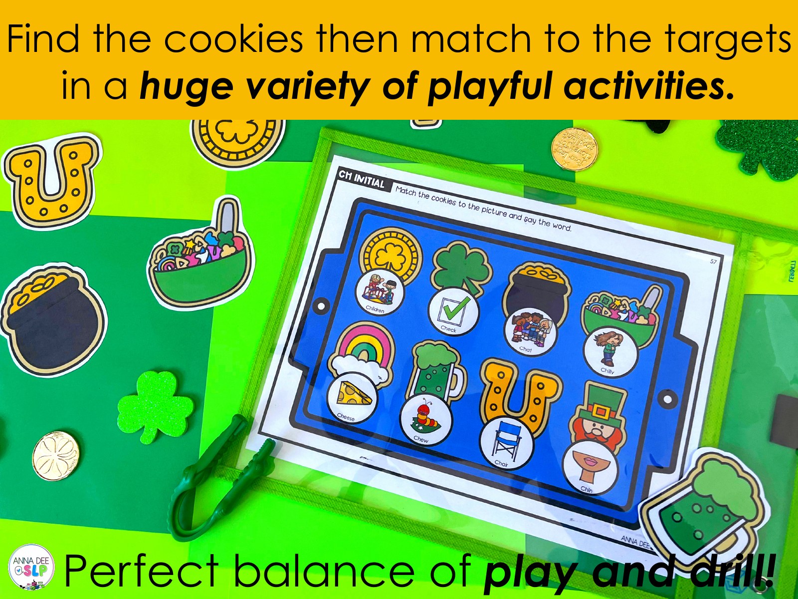 St. Patrick's Day say and play activity for speech therapy preview page 1