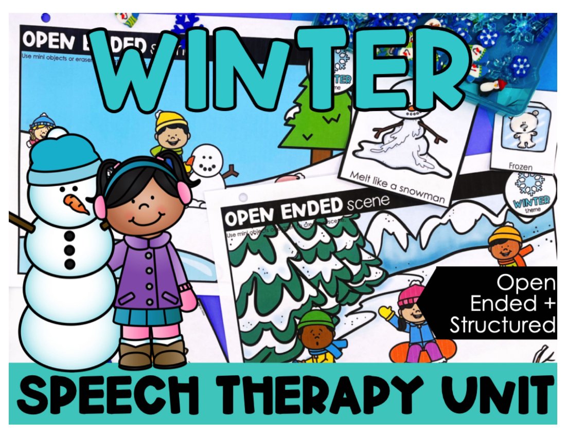 Winter Activities and Worksheets for speech therapy preview page 1