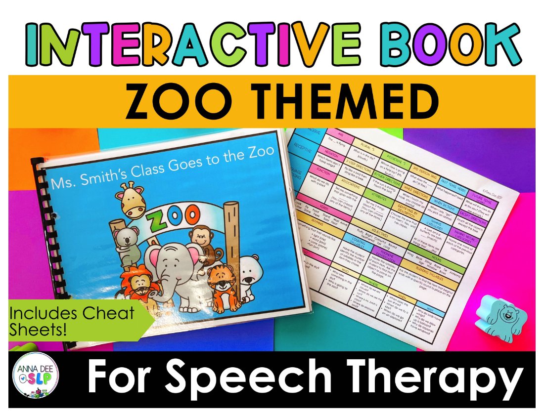 Zoo Interactive Book for speech therapy preview page 1