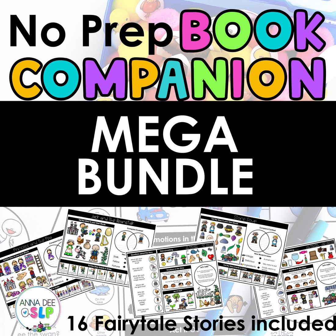 Fairy tale book companions bundle for speech therapy