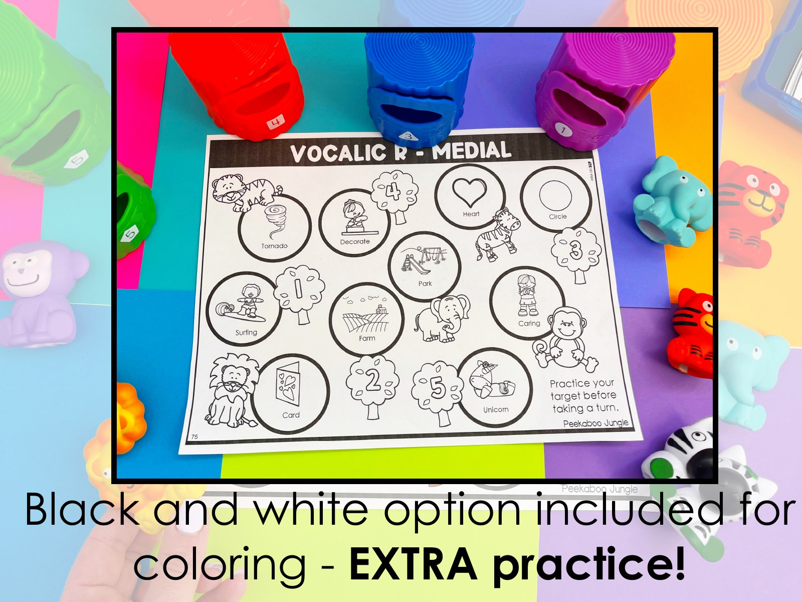 Peek A Boo Jungle Toy Companion for speech therapy preview page 5