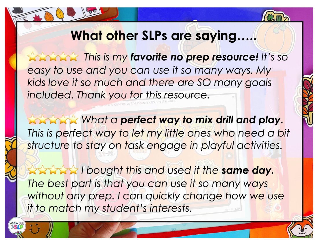 Fall say and play activity for speech therapy preview page 10