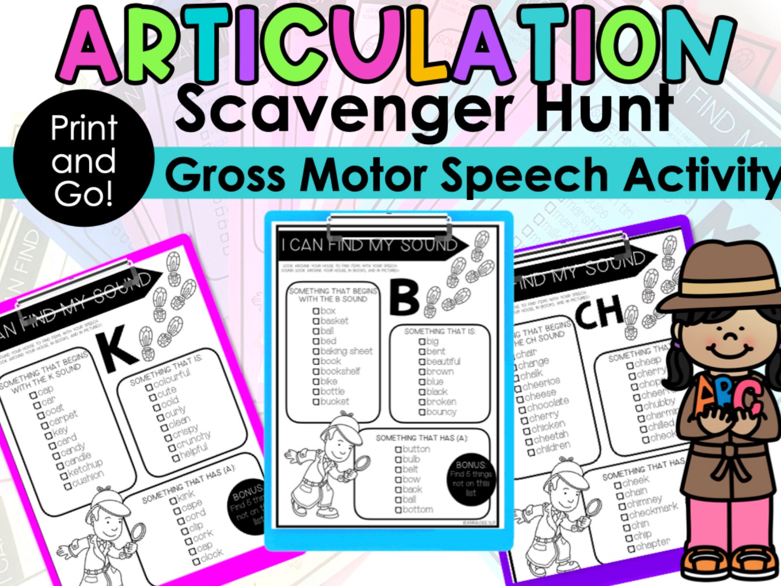 Articulation Scavenger Hunt for speech therapy preview page 1
