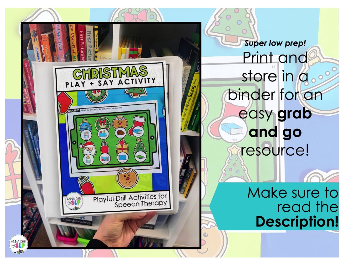 Christmas say and play activity for speech therapy preview page 8