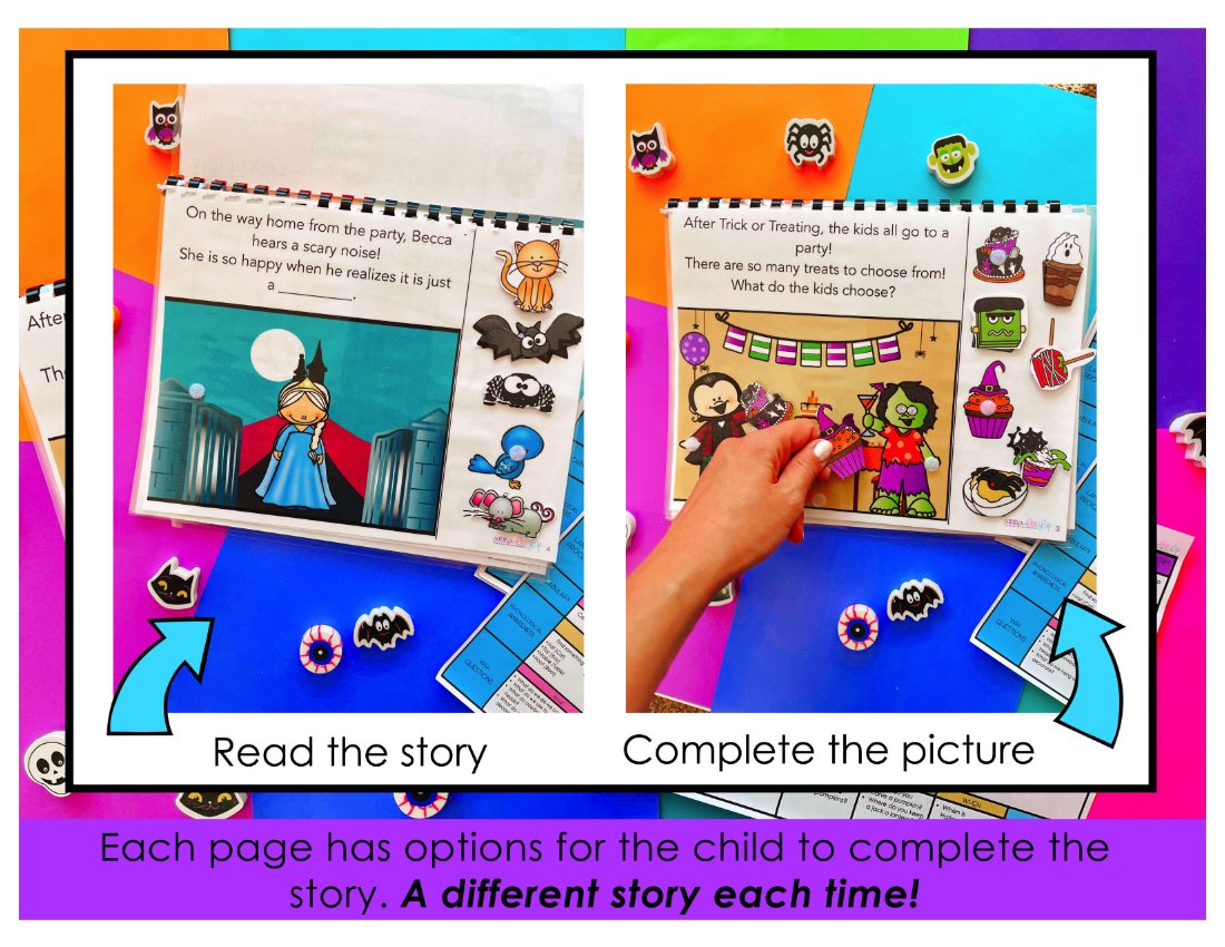 Halloween Interactive Book for speech therapy preview page 2