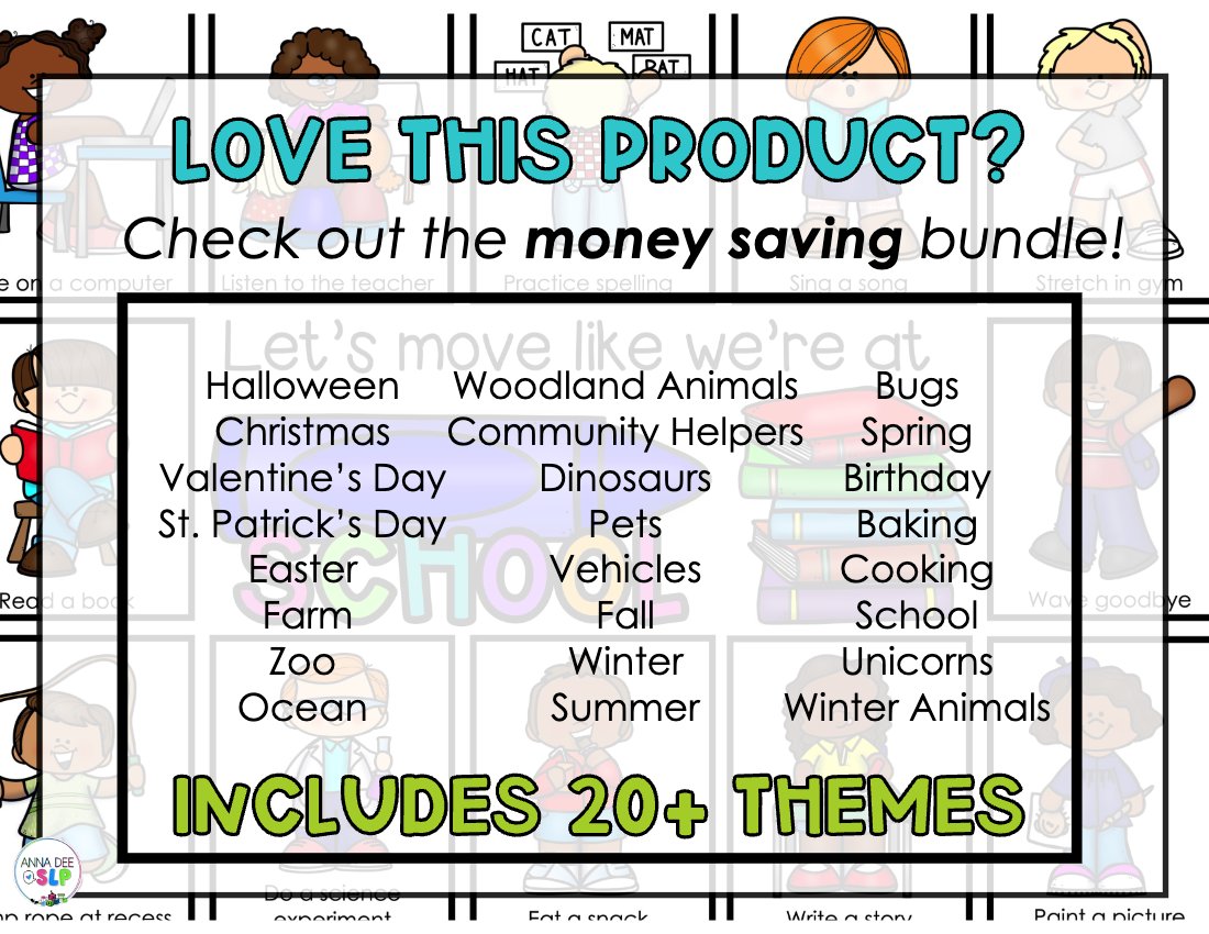 School movement cards for speech therapy preview page 5
