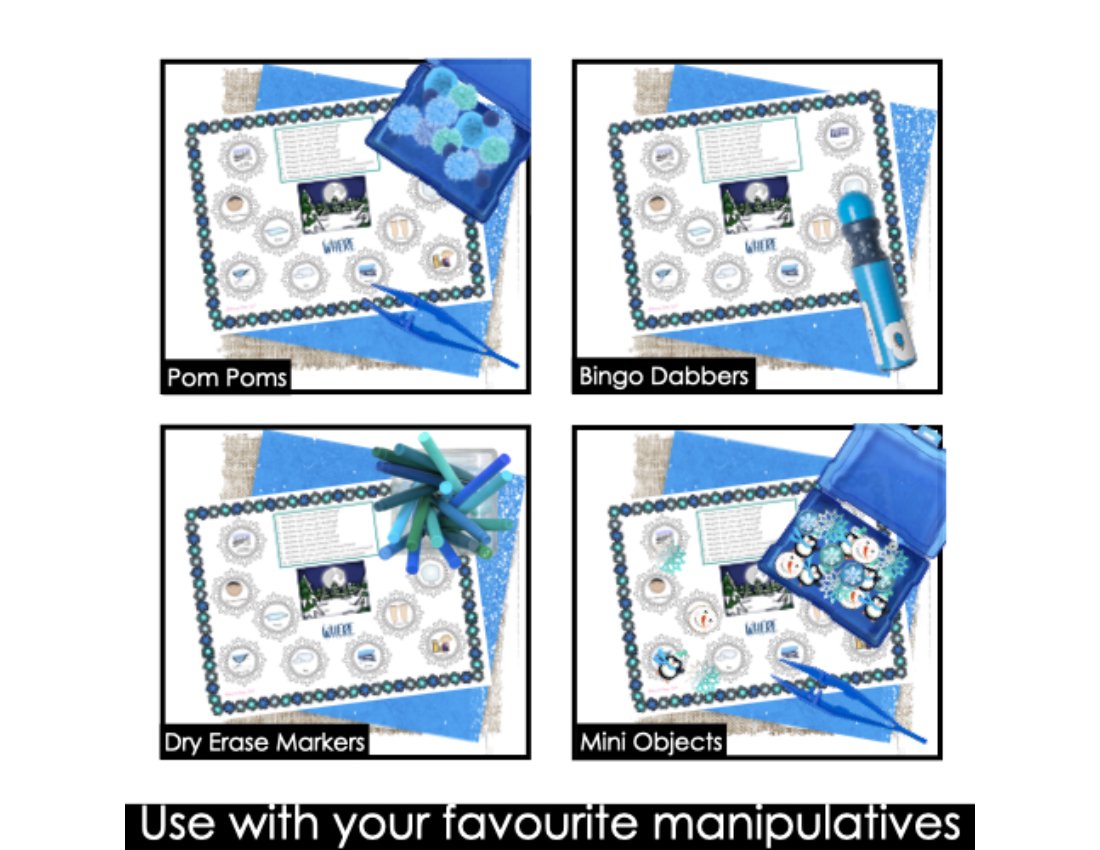 Winter WH Questions and PlayDough Mats for speech therapy preview page 4