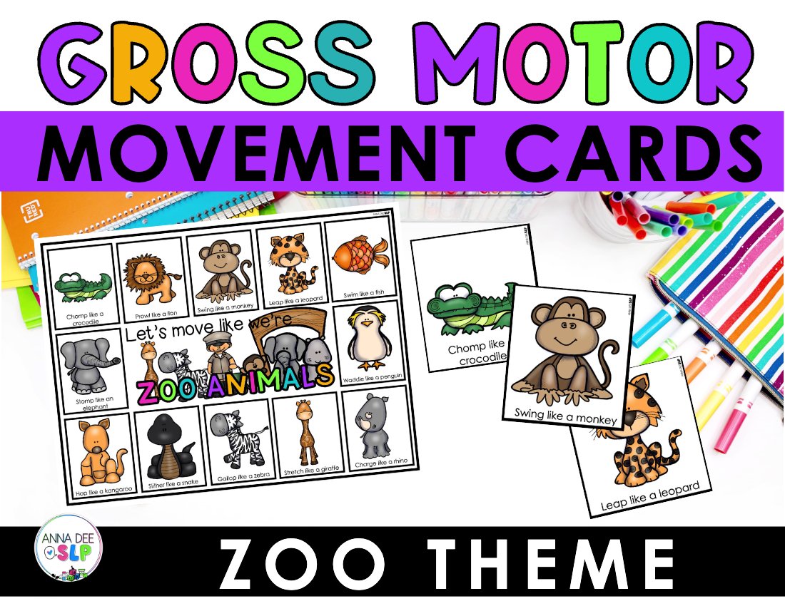 Zoo movement cards for speech therapy preview page 1